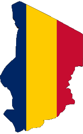 Mapa Chad África Banderas 