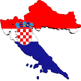Carte Croatie Europe Drapeaux 