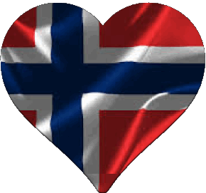 Corazón Noruega Europa Banderas 