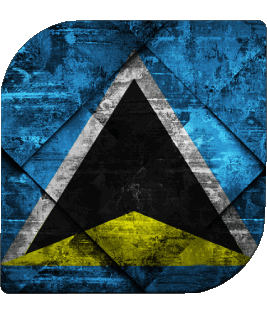 Square St. Lucia America Flags 