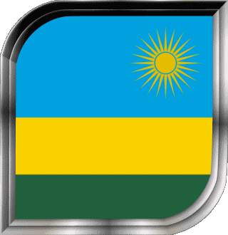 Quadrato Ruanda Africa Bandiere 