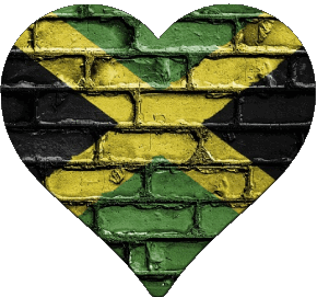 Coeur Jamaïque Amériques Drapeaux 