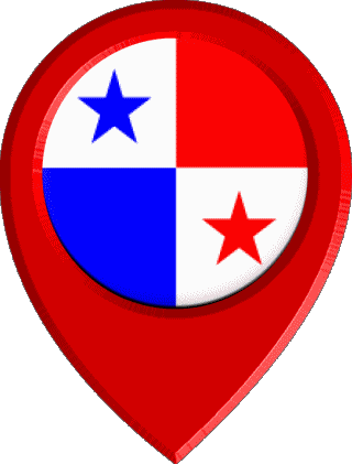 Marcador de ubicación Panamá América Banderas 