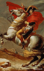 Bonaparte franchissant le Grand-Saint-Bernard-Morphing - Parece Artistas pintores recreación de arte covid de contención Getty desafío - Jacques-Louis David 