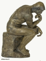 Rodin - Le penseur-Humour - Fun Morphing - Ressemblance Sculpture confinement covid art recréations Getty challenge 