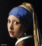 Humor -  Fun Morphing - Sehen Sie aus wie Maler Künstler Eindämmung Covid Kunst Nachbildungen Getty Herausforderung - Johannes  Vermeer 