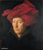 Umorismo -  Fun Morphing - Sembra Artisti pittori ricreazioni d'arte covid contenimento Getty sfida - Jan Van Eyck 