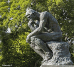 Rodin - Le penseur-Humour - Fun Morphing - Ressemblance Sculpture confinement covid art recréations Getty challenge 
