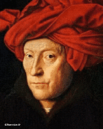 Humor -  Fun Morphing - Sehen Sie aus wie Maler Künstler Eindämmung Covid Kunst Nachbildungen Getty Herausforderung - Jan Van Eyck 