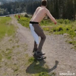 Umorismo -  Fun Sportivo Skateboard Road Down Hill Gamelle Fail 
