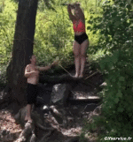 Humor -  Fun MENSCHEN Akrobatik Wie Tarzan Fail 