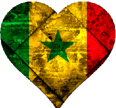 Flags Africa Senegal Heart 