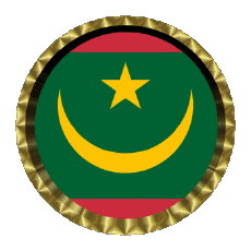 Fahnen Afrika Mauretanien Rund - Ringe 