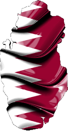 Flags Asia Qatar Map 