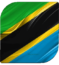 Drapeaux Afrique Tanzanie Carré 