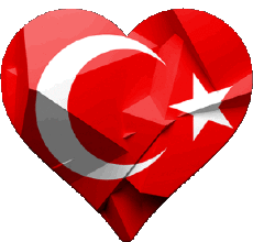 Banderas Asia Turquía Corazón 
