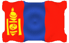 Banderas Asia Mongolia Ondulación 