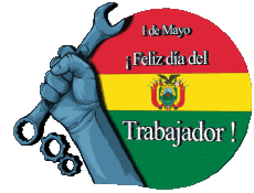 Mensajes Español 1 de Mayo Feliz día del Trabajador - Bolivia 