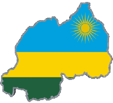 Bandiere Africa Ruanda Carta Geografica 