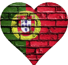 Flags Europe Portugal Heart 