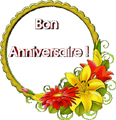 Messages French Bon Anniversaire Floral 018 