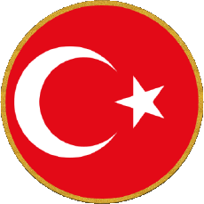 Drapeaux Asie Turquie Rond 