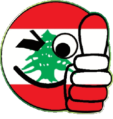Fahnen Asien Libanon Smiley - OK 