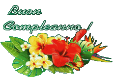 Nachrichten Italienisch Buon Compleanno Floreale Transparenter Hintergrund 001 