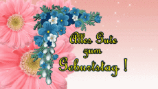 Nachrichten Deutsche Alles Gute zum Geburtstag Blumen Animierter Hintergrund 002 
