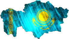 Flags Asia Kazakhstan Map 