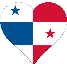 Flags America Panama Heart 