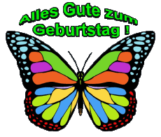 Messagi Tedesco Alles Gute zum Geburtstag Schmetterlinge Sfondo trasparente 002 