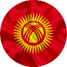 Drapeaux Asie Kirghizistan Rond 