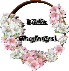 Messages Spanish Feliz Cumpleaños Floral Transparent Background 017 