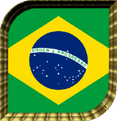 Drapeaux Amériques Brésil Carré 