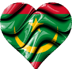 Drapeaux Afrique Mauritanie Coeur 