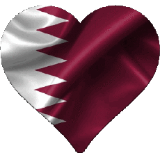 Banderas Asia Katar Corazón 
