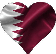 Drapeaux Asie Qatar Coeur 