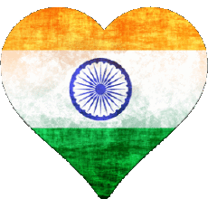 Flags Asia India Heart 