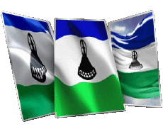 Drapeaux Afrique Lesotho Forme 01 