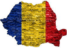 Flags Europe Romania Map 