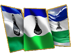 Drapeaux Afrique Lesotho Forme 01 