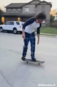 Humour - Fun Sports Skateboard Free Style Gamelle Fail 01 
