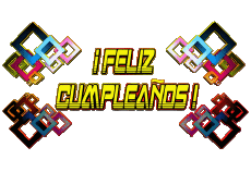 Nachrichten Spanisch Feliz Cumpleaños Abstracto - Geométrico Transparenter Hintergrund 003 