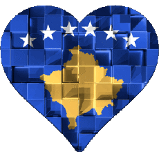 Drapeaux Europe Kosovo Coeur 