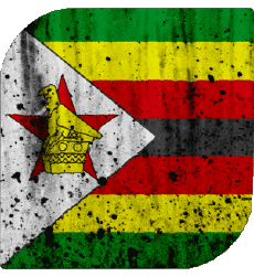 Flags Africa Zimbabwe Square 