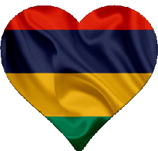 Bandiere Africa Mauritius Cuore 