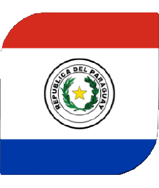 Bandiere America Paraguay Quadrato 