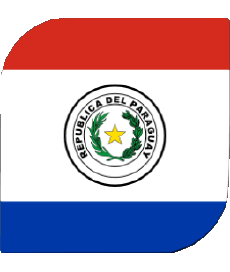 Drapeaux Amériques Paraguay Carré 