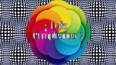 Mensajes Español Feliz Cumpleaños Abstracto - Geométrico Fondo animado 004 